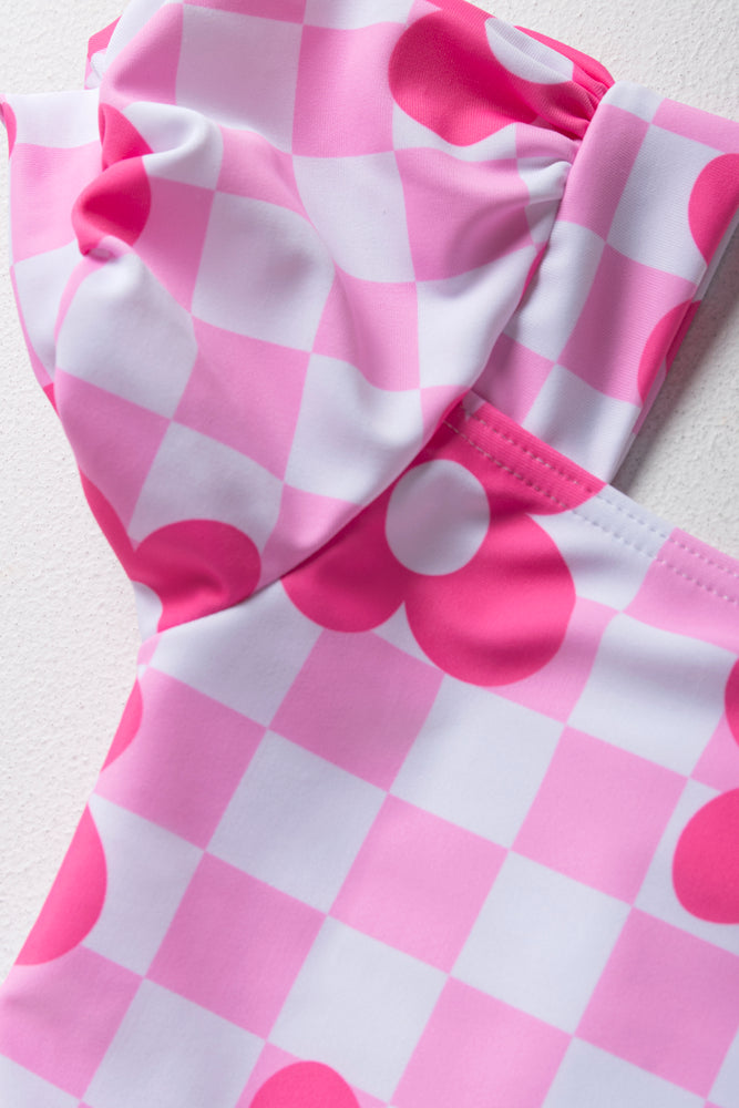 Barbie Puff Sleeve Tutu Swimsuit Pink