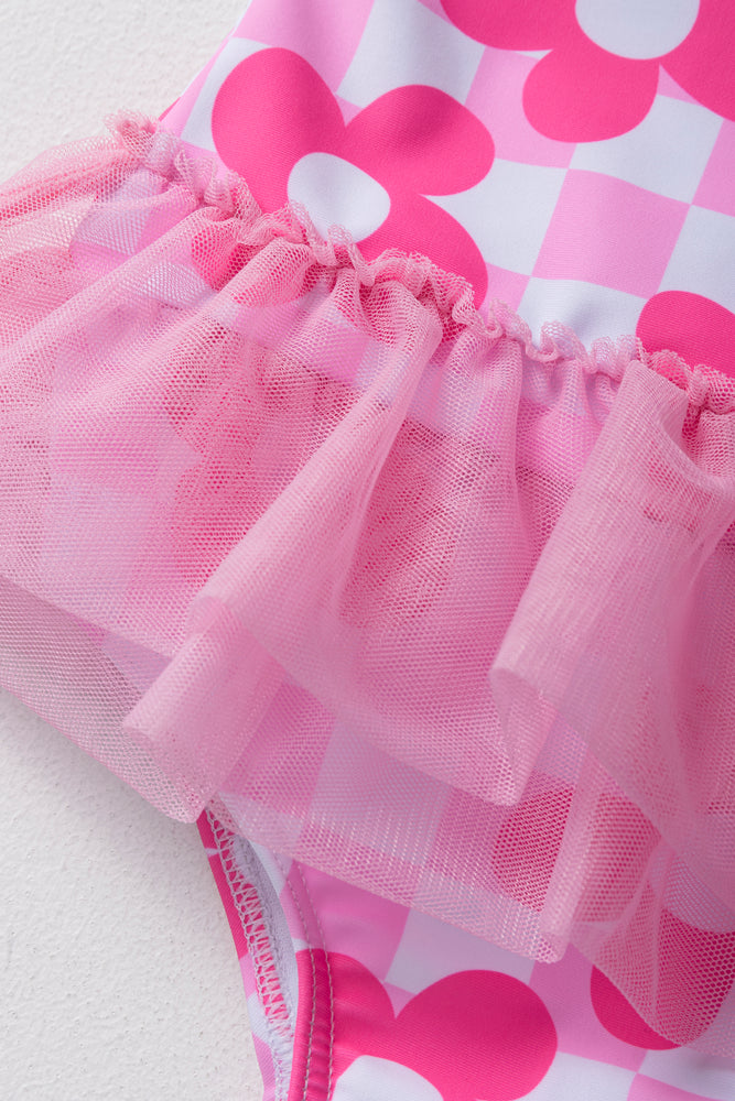 Barbie Puff Sleeve Tutu Swimsuit Pink (2)