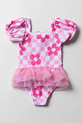 Barbie Puff Sleeve Tutu Swimsuit Pink (3)