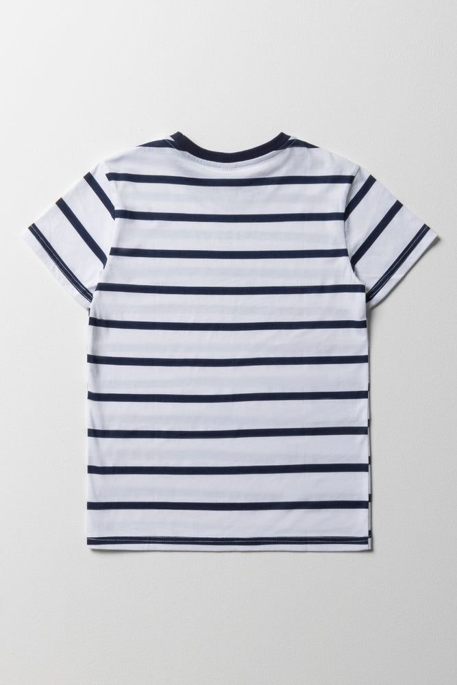 Stripe Short Sleeve T-Shirt White (2)