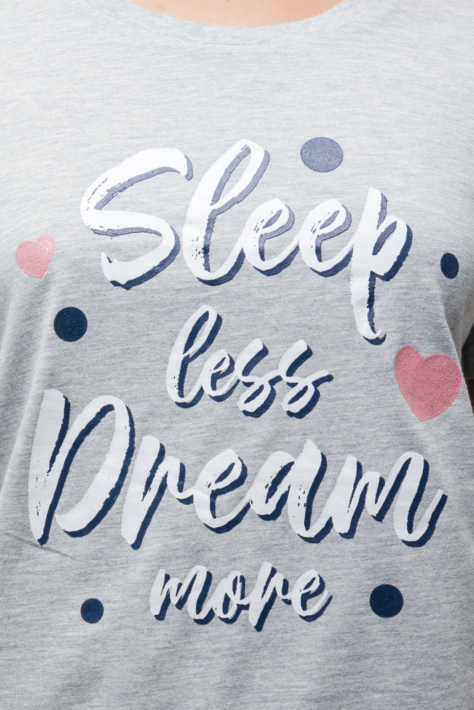Sleep Less Dream More Capri Pyjamas Grey (3)