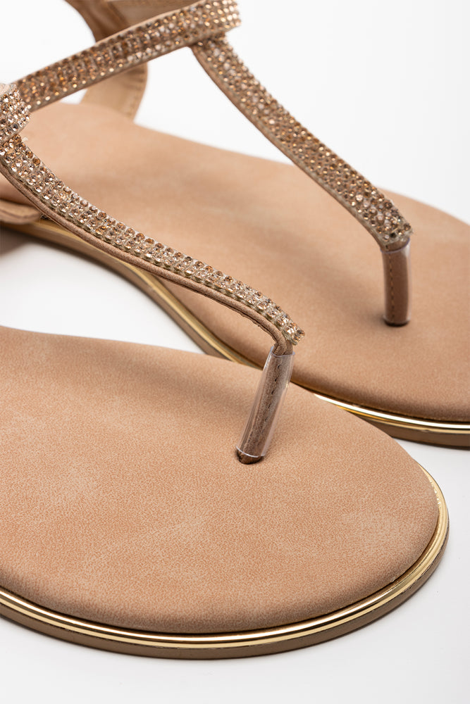 Diamante Thong Sandal Natural (2)
