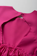 Peplum Puff Sleeve Top Pink (1)