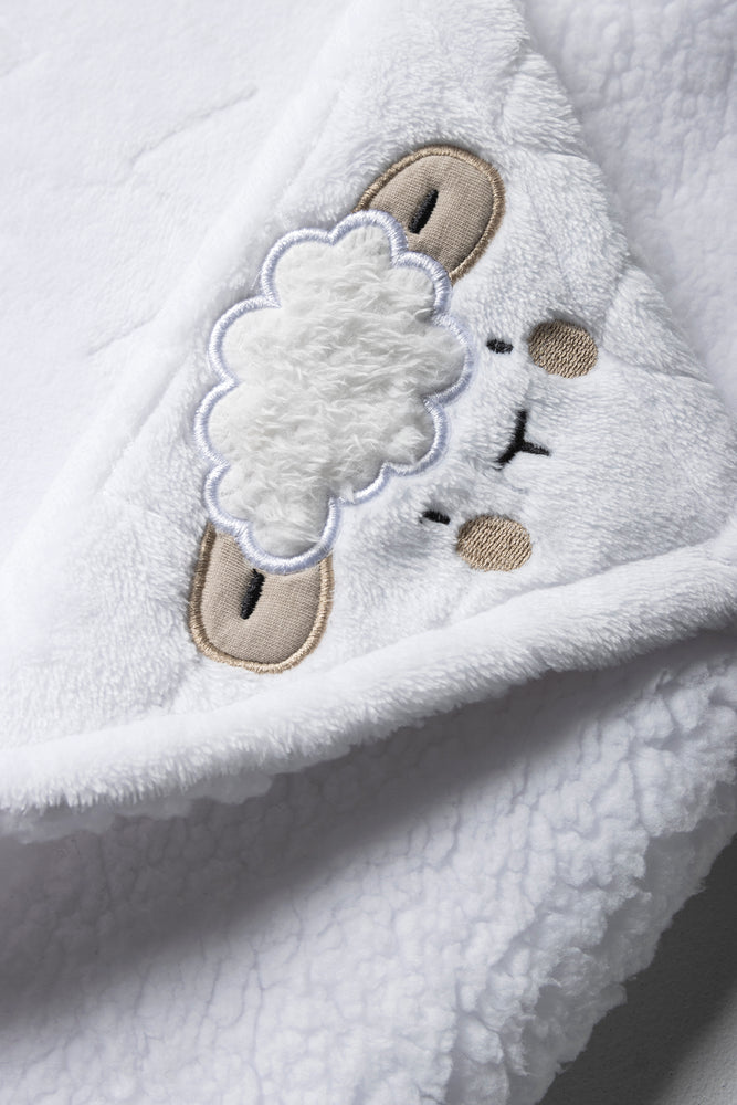 Sheep Sherpa Blanket White