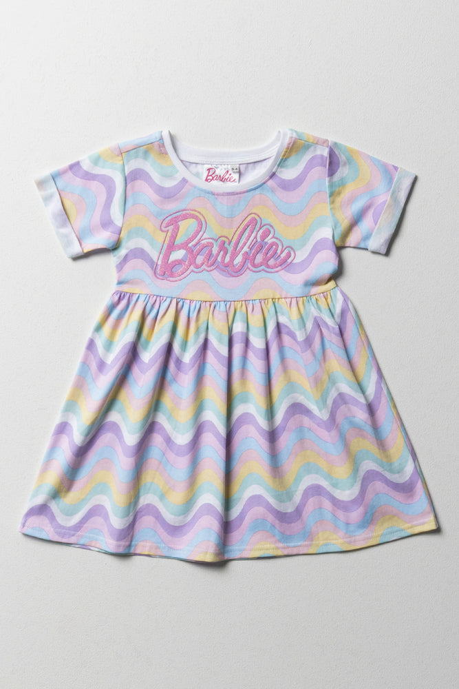 Barbie Turn Up Sleeve Dress Multi
