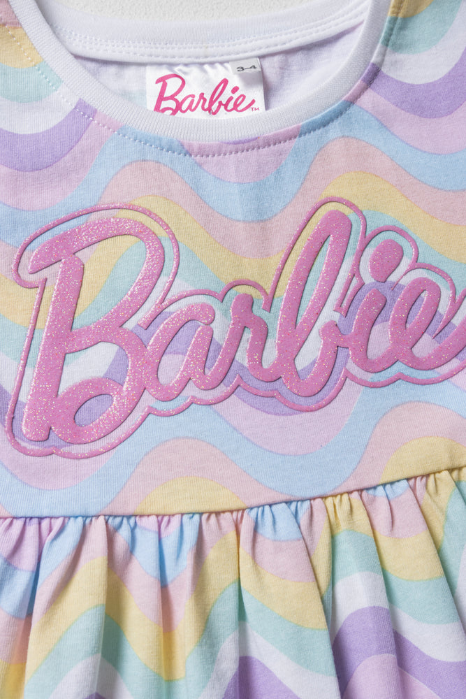 Barbie Turn Up Sleeve Dress Multi