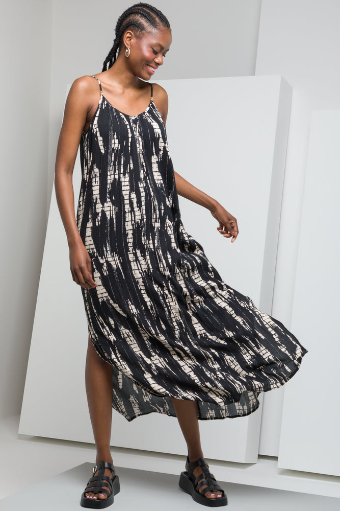 Crinkle Maxi Dress Black