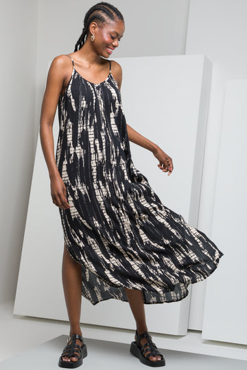 Crinkle Maxi Dress Black