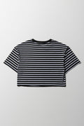Stripe Boxy Short Sleeve T-Shirt Black (2)