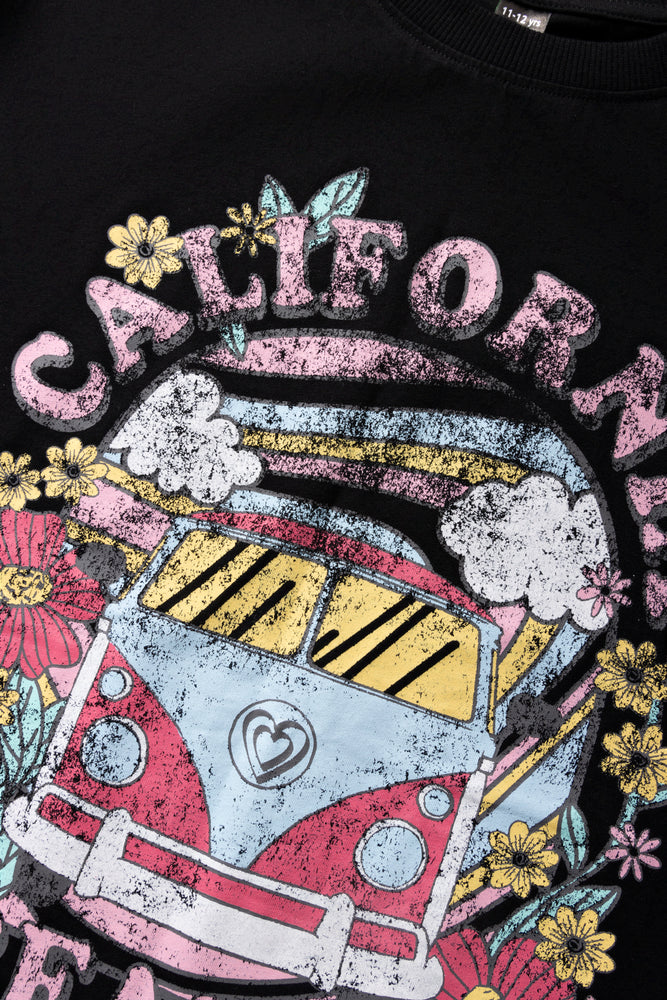 California Dreaming Oversized Short Sleeve T-Shirt Black