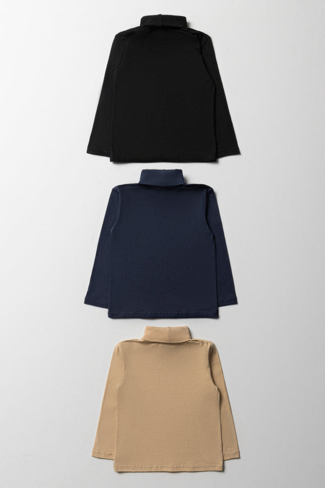 3 Pack Polonecks Black, Navy & Natural (2)