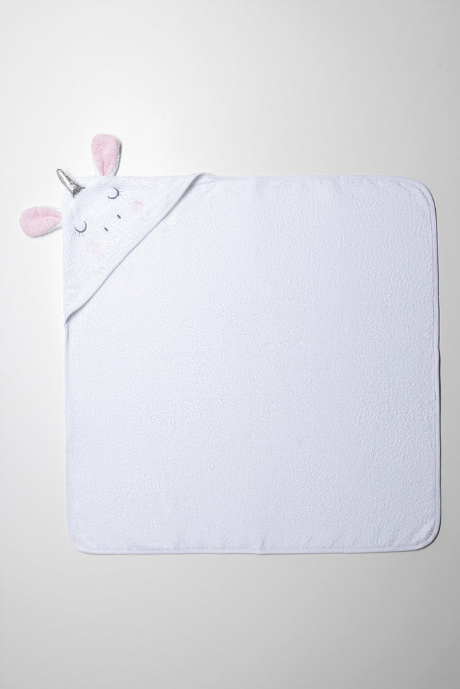 2 Piece Unicorn Towel White (2)
