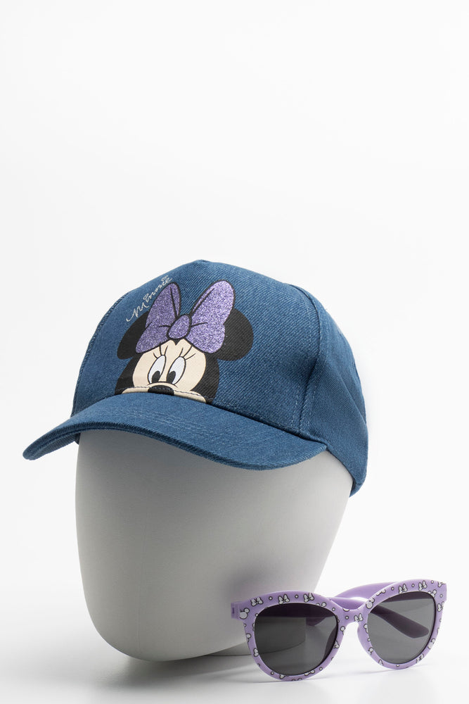 Minnie Mouse Peak Cap & Sunglasses Set Blue