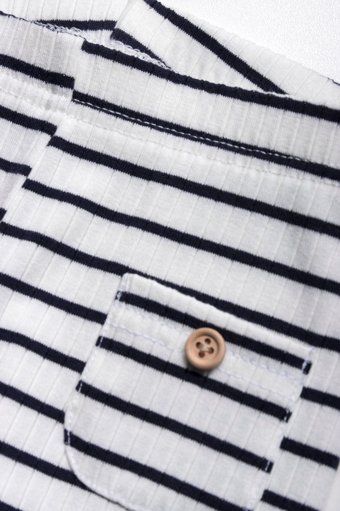 Stripe Leggings Navy & White
