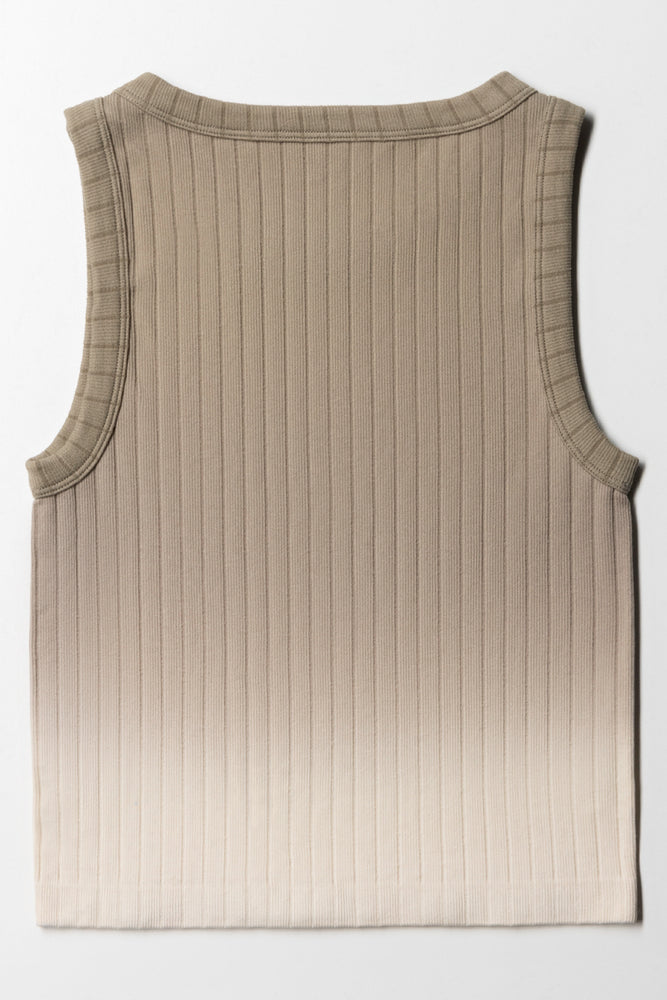 Ombre Seamless Vest Olive Green (2)