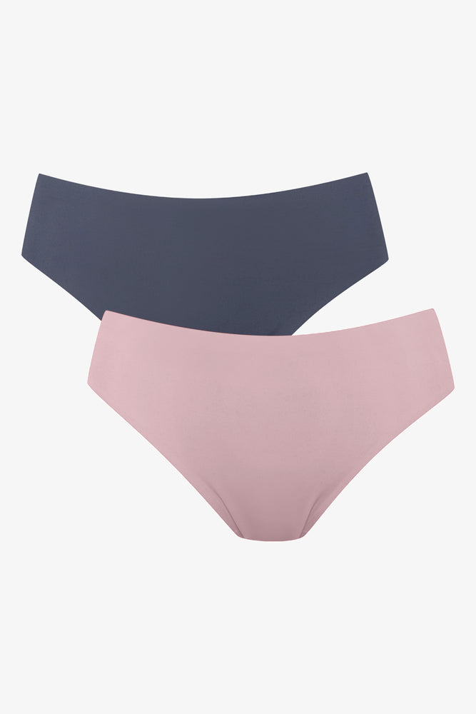 2 Pack Bonded Brazilian Panties Pink & Dark Grey (1)
