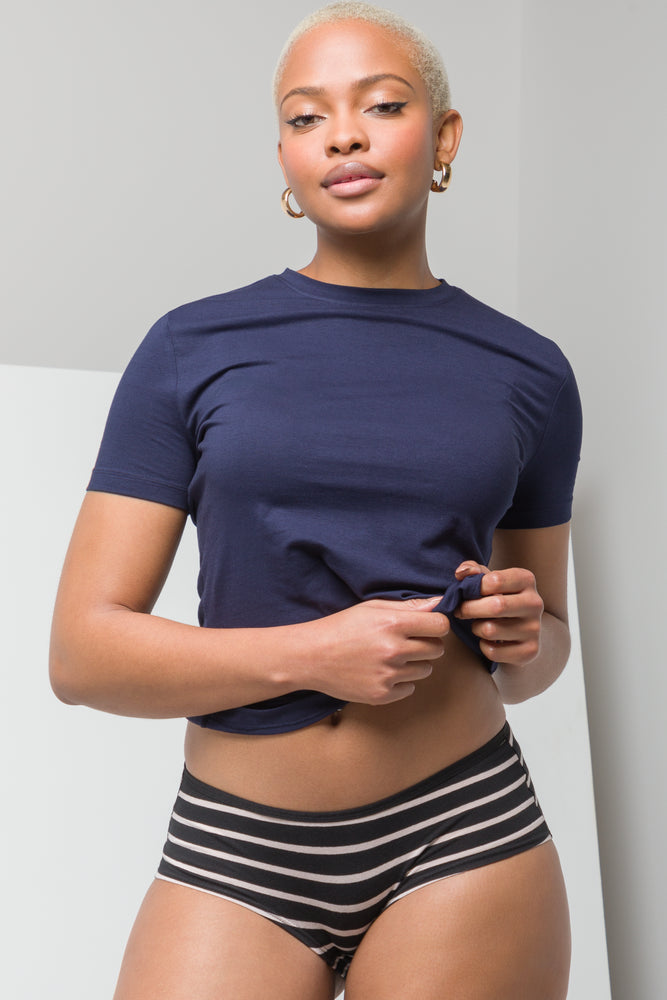 3 Pack Stripe Boylegs Black & Light Pink