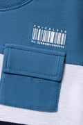 Colourblock Short Sleeve T-Shirt Blue (1)