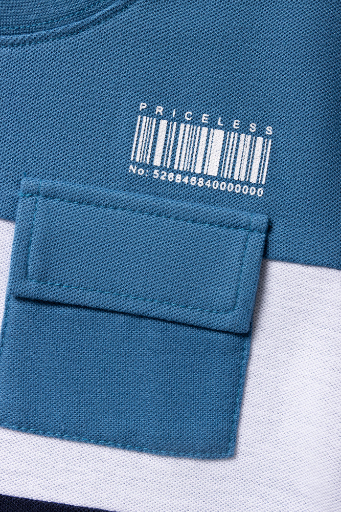 Colourblock Short Sleeve T-Shirt Blue (1)