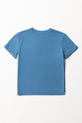 Colourblock Short Sleeve T-Shirt Blue (2)