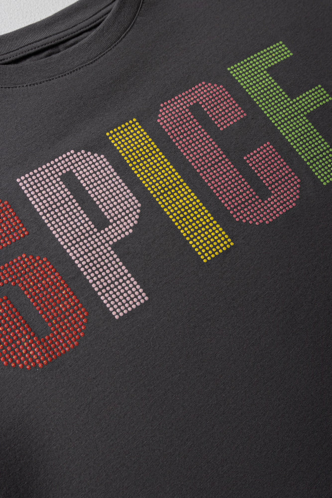 Spice Girls Boxy Short Sleeve T-Shirt Dark Grey (1)