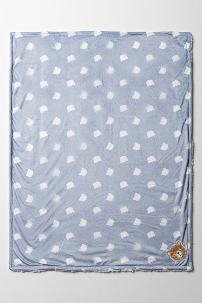 Bear Sherpa Blanket Blue (2)