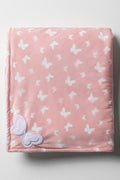 Butterfly Sherpa Blanket Pink