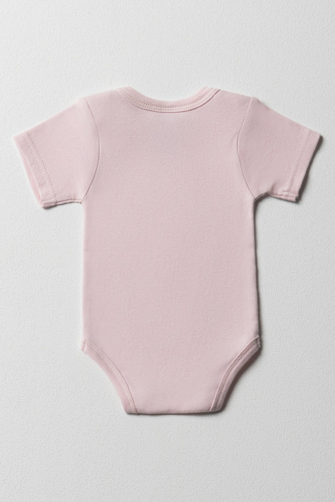 Short Sleeve Girl Body Vest Pink (3)