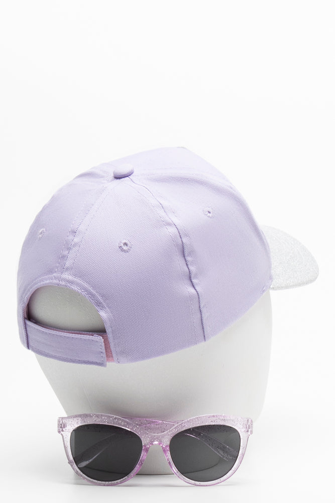 Frozen Pack Peak Cap And Sunglasses Set Lilac (1)