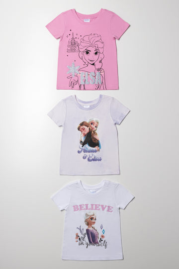 Frozen 3 Pack Tshirt Multi