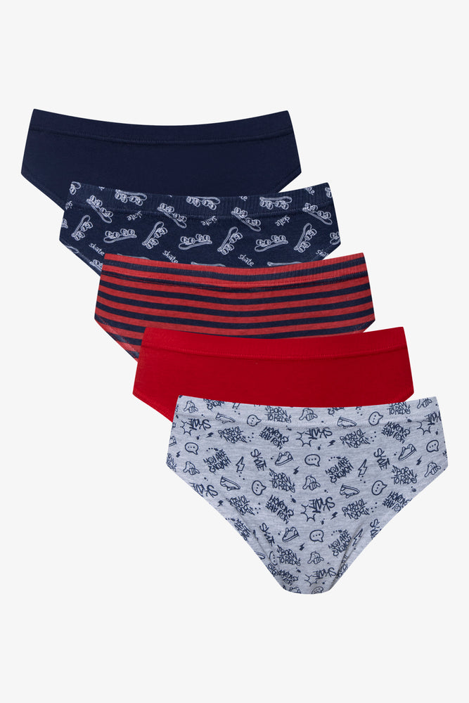 5Pack Print Mini Briefs Red
