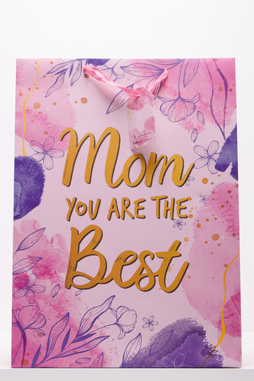 Mom You Are The Best Gift Bag XL Pink