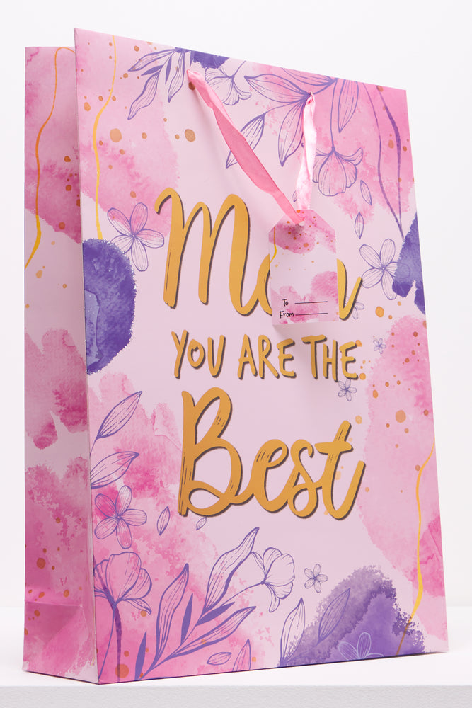 Mom You Are The Best Gift Bag XL Pink (1)