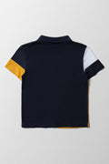Colourblock Golfer Yellow And Navy (2)