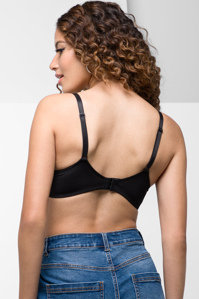 Padded Wire Free Bra Black (3)