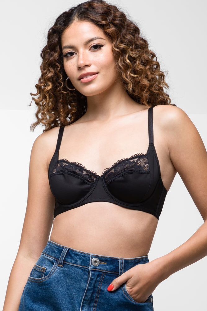 Padded Wire Free Bra Black