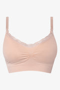 Padded Lace Trim Nursing Bra Pink (1)