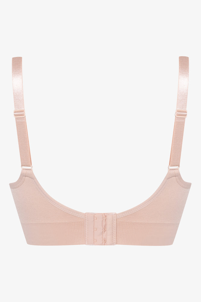 Padded Lace Trim Nursing Bra Pink (2)