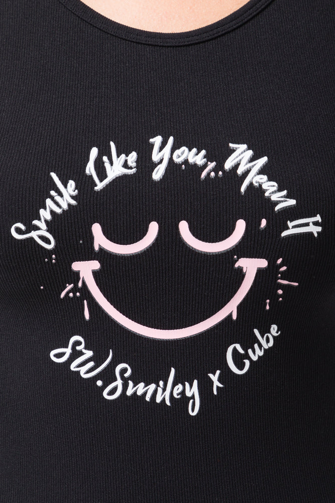 Smiley Seamless Bodycon Dress Black (3)