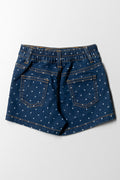 Sequin Mermaid Tail Denim Shorts Blue (2)
