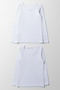2 Pack Long Sleeve Vests White