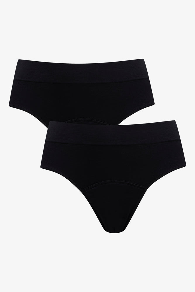 2 Pack Period Panty Bikini Black (1)
