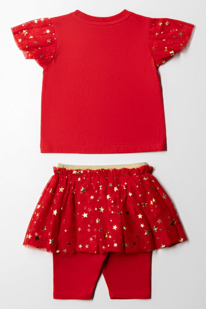 Tutu With Leggings Set Red (3)