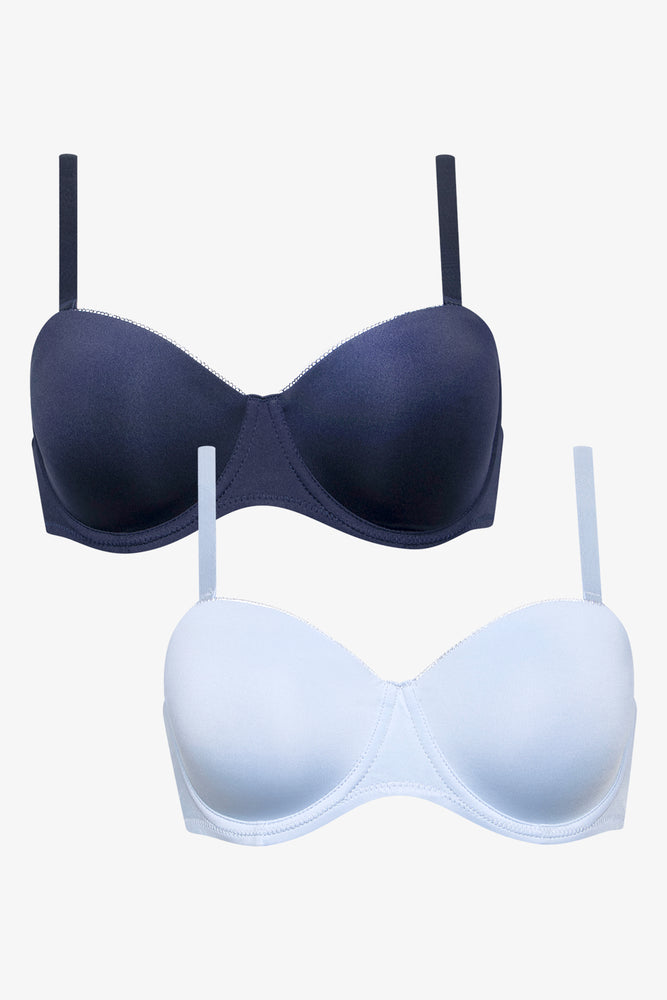 2 Pack Smooth Multiway Bras Blue