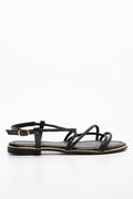 Diamante Strappy Sandal Black (1)