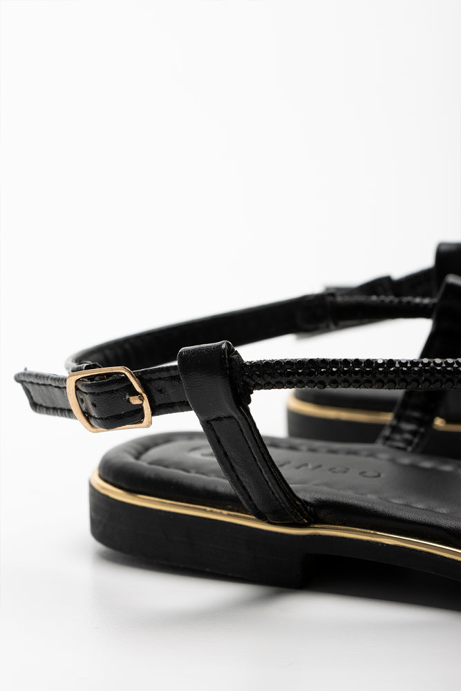 Diamante Strappy Sandal Black (3)
