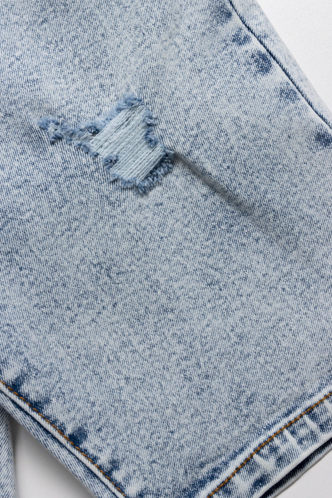 Denim Shorts Rip And Repaired Faded (2)