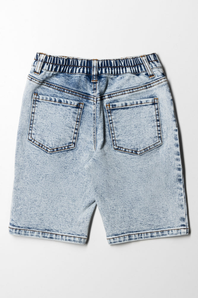 Denim Shorts Rip And Repaired Faded (3)