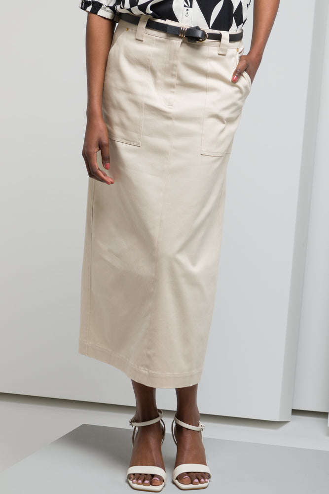 Utility Twill Skirt Natural