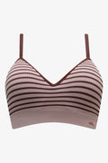 Stripe Seam-Free Bralette Brown